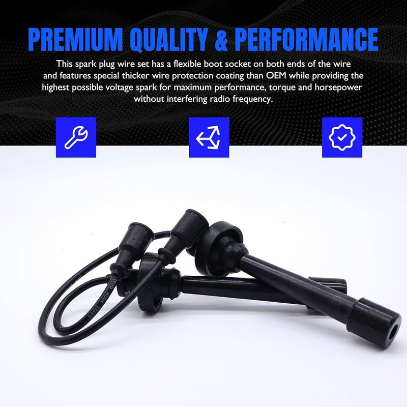 OXCANO 6714266 Ignition Spark Plug Wires Set of 2 Compatible with Chrysler Sebring 2001-2005, Dodge Stratus 2001-2005, Mitsubishi Eclipse 2000-2005 Galant 1999-2004 Lancer 2002-2007 Mirage - Image 5